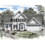 Colonial House Plan Front of House 034D-0112