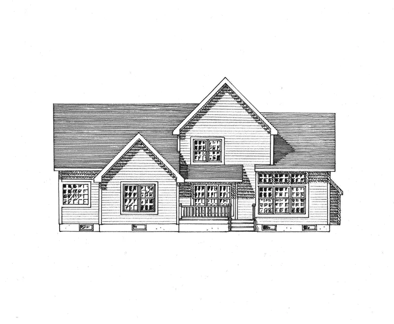 Colonial House Plan Rear Elevation - Douglas Bluff Traditional Home 034D-0112 - Search House Plans and More