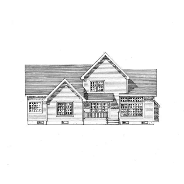 Colonial House Plan Rear Elevation - Douglas Bluff Traditional Home 034D-0112 - Search House Plans and More