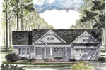 Ranch House Plan Front of Home - Glade Spring Craftsman Home 034D-0115 - Search House Plans and More