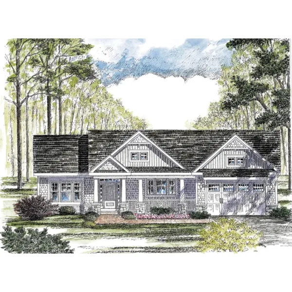 Craftsman House Plan Front of Home - Glade Spring Craftsman Home 034D-0115 - Search House Plans and More