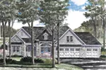 Shingle House Plan Front of Home - Huron Hill Ranch Home 034D-0116 - Search House Plans and More