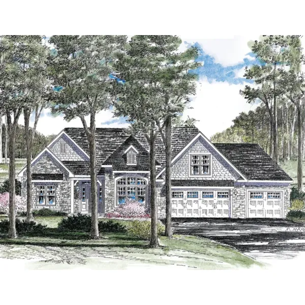 Ranch House Plan Front of Home - Huron Hill Ranch Home 034D-0116 - Search House Plans and More