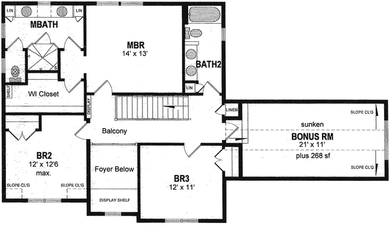 Country House Plan Second Floor - Kane Circle Traditional Home 034D-0117 - Search House Plans and More