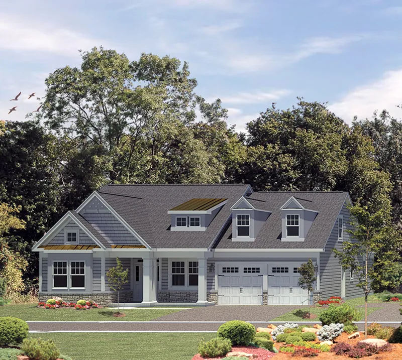 Cape Cod & New England House Plan Front of Home - Hewlett Country Home 034D-0118 - Search House Plans and More