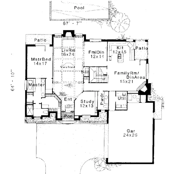 Traditional House Plan First Floor - Berclair Luxury Home 036D-0002 - Search House Plans and More