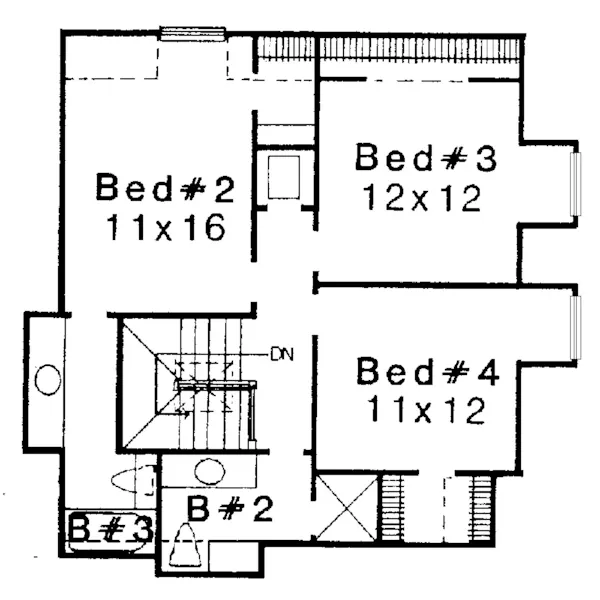 Traditional House Plan Second Floor - Berclair Luxury Home 036D-0002 - Search House Plans and More