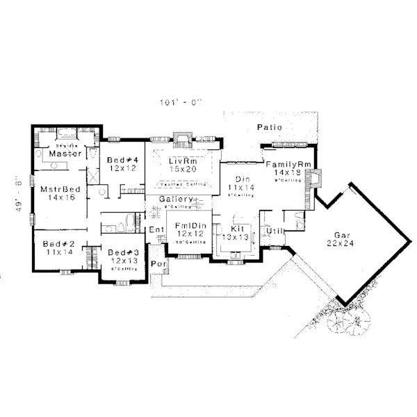 Traditional House Plan First Floor - Hildebrandt Ranch Home 036D-0008 - Search House Plans and More