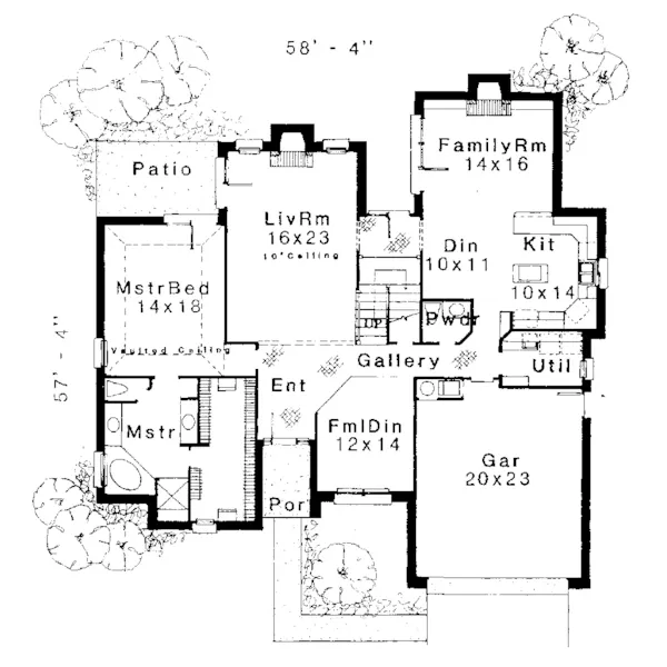 Colonial House Plan First Floor - Williamscrest European Home 036D-0011 - Shop House Plans and More