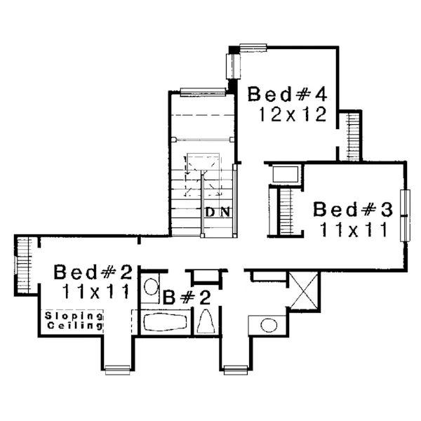 Colonial House Plan Second Floor - Williamscrest European Home 036D-0011 - Shop House Plans and More