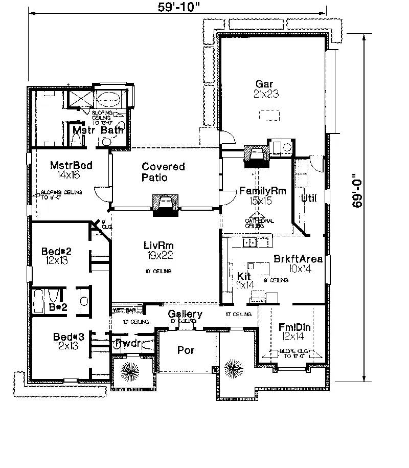 Georgian House Plan First Floor - Bostonian Traditional Home 036D-0012 - Search House Plans and More