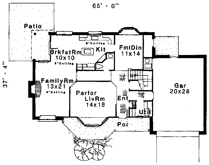 Farmhouse Plan First Floor - Carina Farm Country Home 036D-0013 - Search House Plans and More