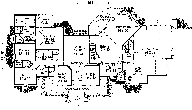Country House Plan First Floor - Dahlgren Country Victorian Home 036D-0020 - Search House Plans and More
