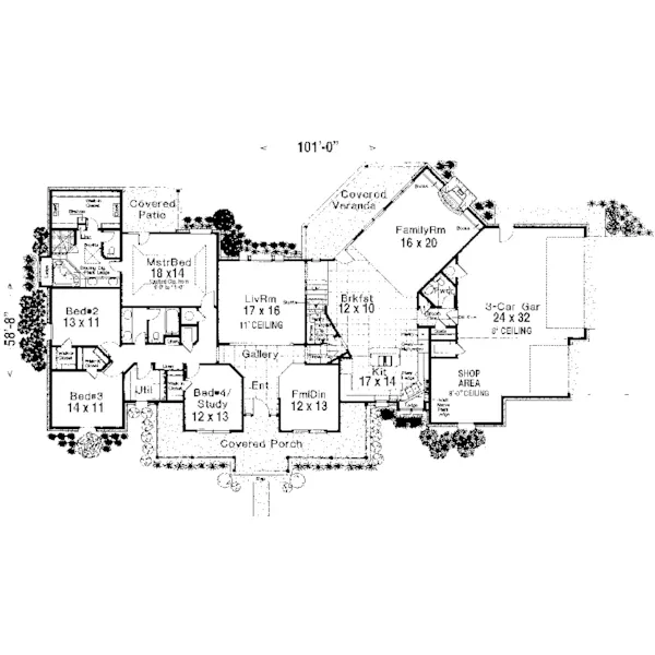 Neoclassical House Plan First Floor - Dahlgren Country Victorian Home 036D-0020 - Search House Plans and More