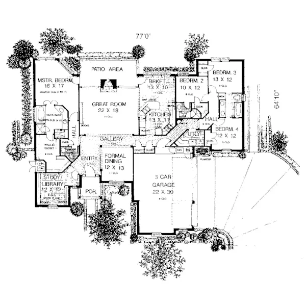 Arts & Crafts House Plan First Floor - Vienna Hill European Home 036D-0022 - Shop House Plans and More