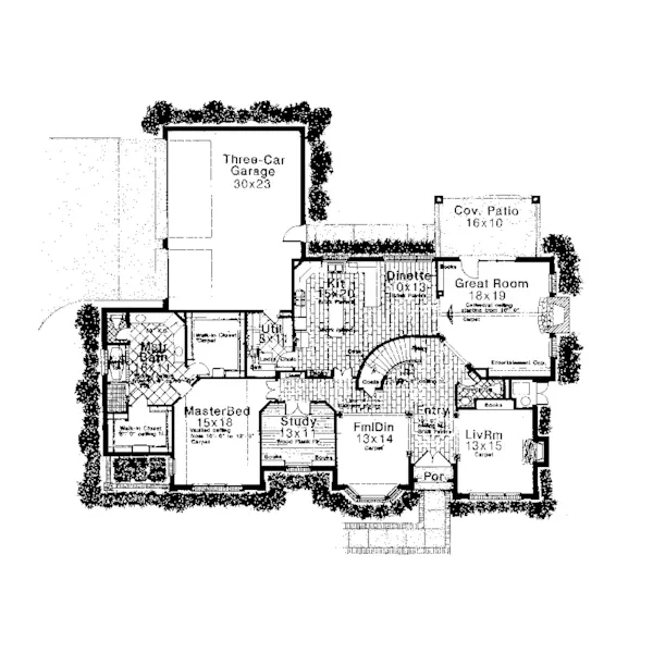 Mountain House Plan First Floor - Mackay Traditional Home 036D-0028 - Shop House Plans and More