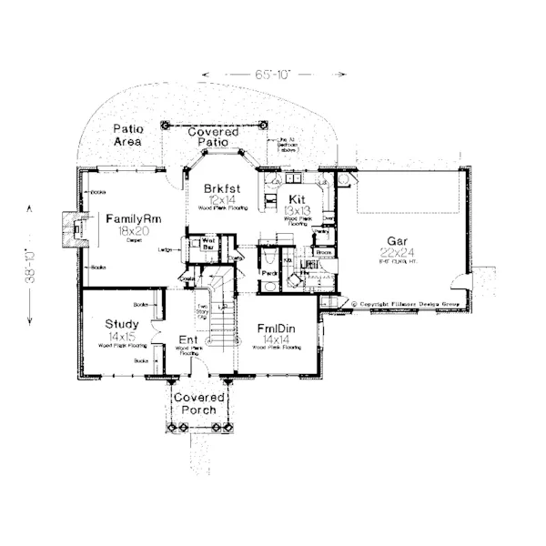 Early American House Plan First Floor - Dutton Georgian Colonial Home 036D-0031 - Search House Plans and More