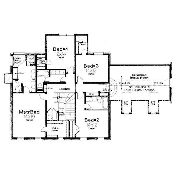 Early American House Plan Second Floor - Dutton Georgian Colonial Home 036D-0031 - Search House Plans and More