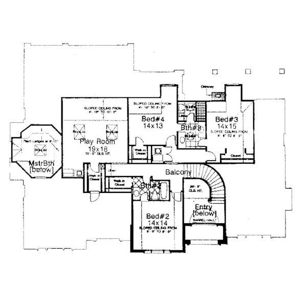 Victorian House Plan Second Floor - Frederick Place Traditional Home 036D-0032 - Search House Plans and More