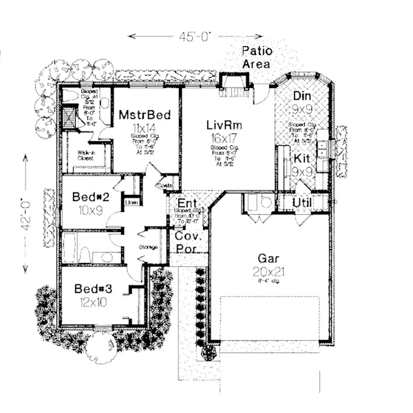 Traditional House Plan First Floor - Nob Mill Traditional Ranch Home 036D-0034 - Shop House Plans and More