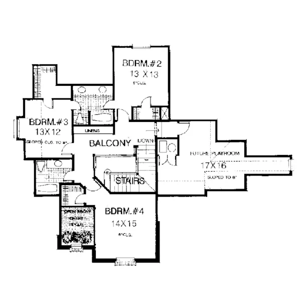 European House Plan Second Floor - Pilsen Southern Victorian Home 036D-0041 - Shop House Plans and More