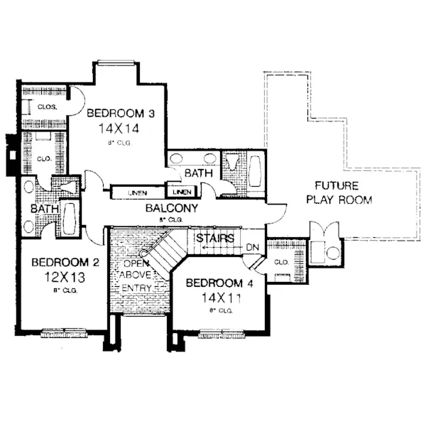 Traditional House Plan Second Floor - Angelica Hill Luxury Home 036D-0043 - Search House Plans and More