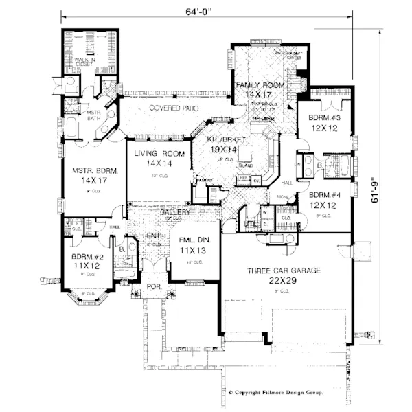 Country French House Plan First Floor - Johnson Crest European Home 036D-0053 - Search House Plans and More