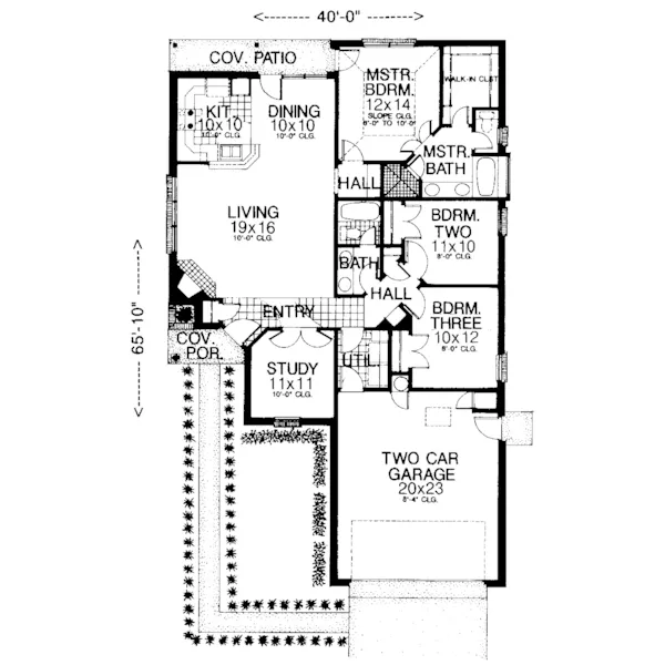 Modern House Plan First Floor - Whitburn Narrow Lot Home 036D-0056 - Shop House Plans and More