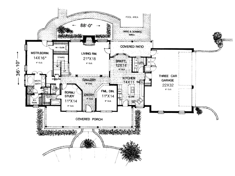 Country House Plan First Floor - Greencreek Early American Home 036D-0059 - Search House Plans and More