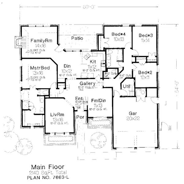 Southern House Plan First Floor - Lombardi European Ranch Home 036D-0061 - Shop House Plans and More