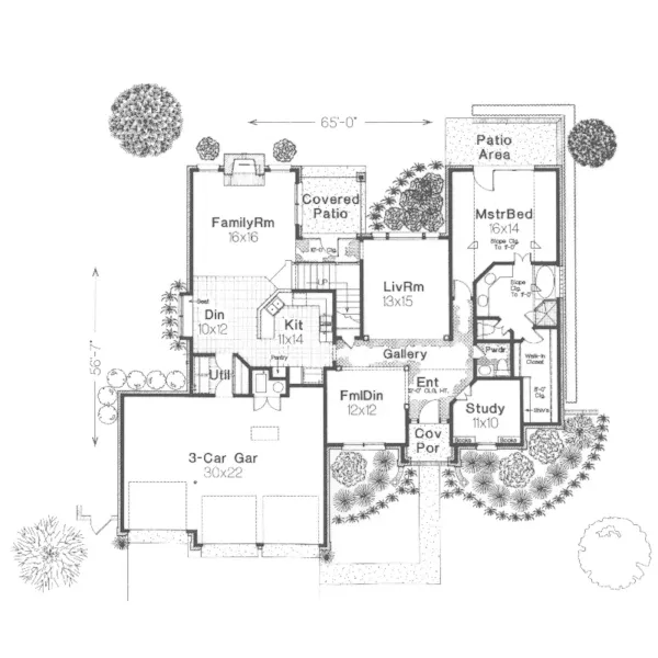 Traditional House Plan First Floor - Braxton Way European Home 036D-0078 - Search House Plans and More