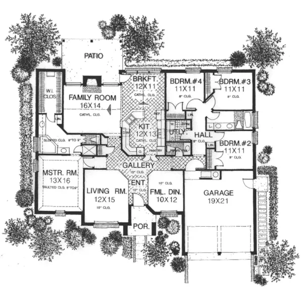 Modern House Plan First Floor - Conrad Ranch Home 036D-0080 - Search House Plans and More