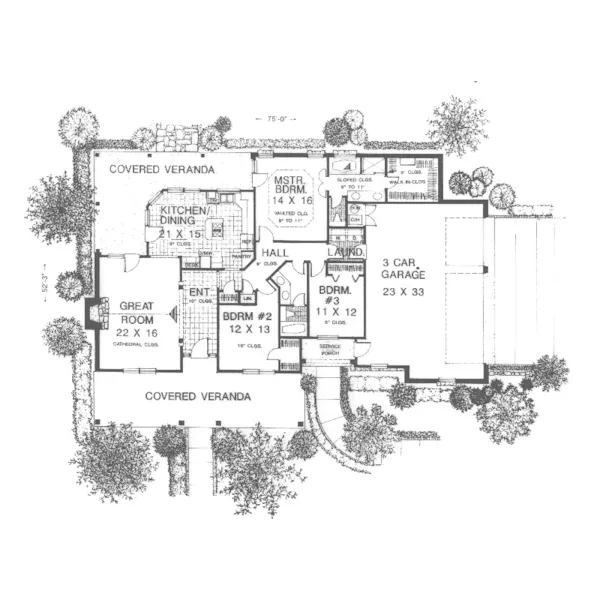 Southern House Plan First Floor - Morning Meadow Country Home 036D-0082 - Shop House Plans and More