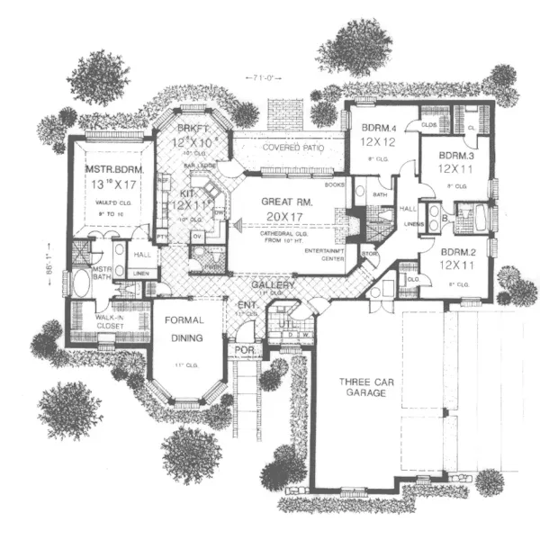 Modern House Plan First Floor - Dorenshire Traditional Home 036D-0089 - Search House Plans and More