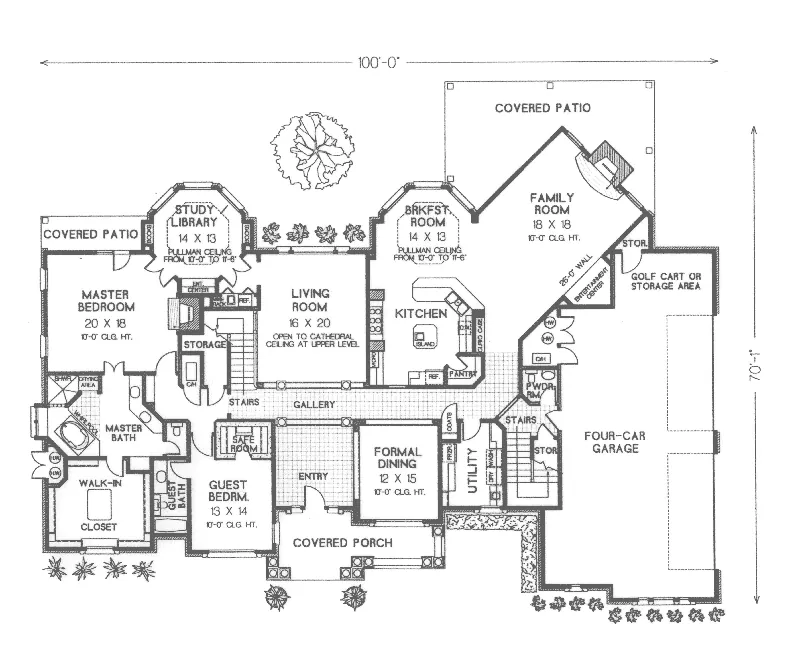 Neoclassical House Plan First Floor - Marston Manor Luxury Home 036D-0090 - Shop House Plans and More