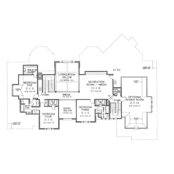 Modern House Plan Second Floor - Marston Manor Luxury Home 036D-0090 - Shop House Plans and More