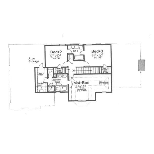 Craftsman House Plan Second Floor - Wilson Manor Shingle Home 036D-0091 - Shop House Plans and More