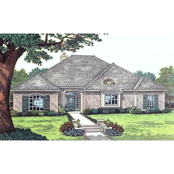 Welcoming European Home Has Casual Appearance And Hip Roof