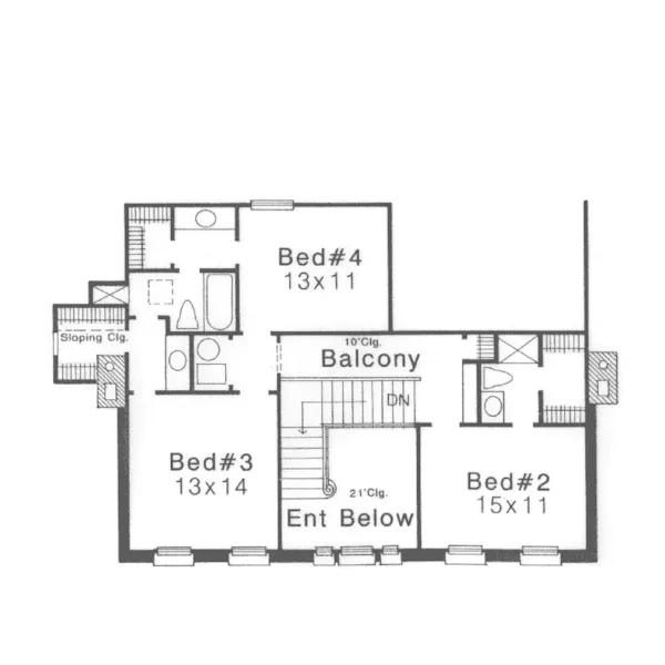 Luxury House Plan Second Floor - Scarborough Luxury Home 036D-0099 - Shop House Plans and More