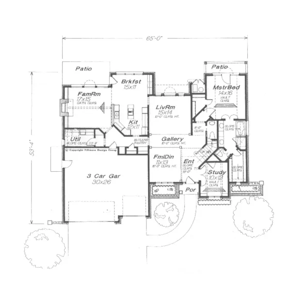 Craftsman House Plan First Floor - Mozingo Traditional Home 036D-0100 - Shop House Plans and More