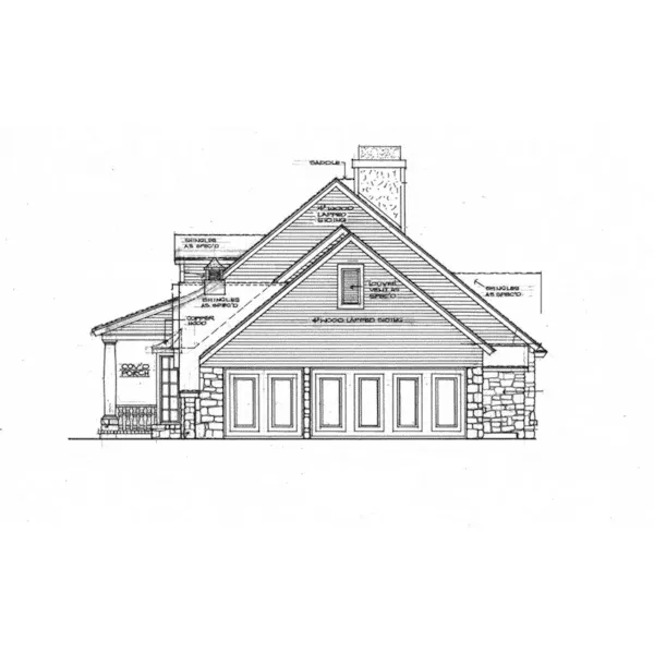 Traditional House Plan Right Elevation - Lindenwold Country Ranch Home 036D-0105 - Shop House Plans and More