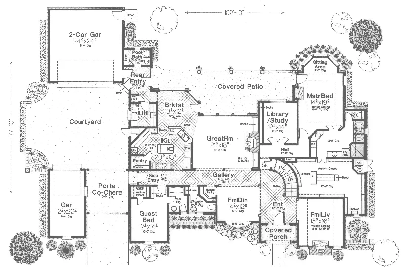 European House Plan First Floor - Croatia Luxury European Home 036D-0106 - Search House Plans and More
