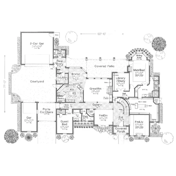 Traditional House Plan First Floor - Croatia Luxury European Home 036D-0106 - Search House Plans and More