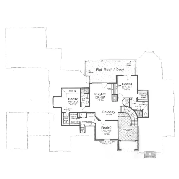 Traditional House Plan Second Floor - Croatia Luxury European Home 036D-0106 - Search House Plans and More