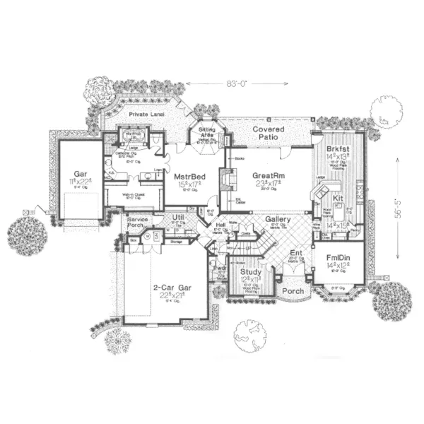 Country House Plan First Floor - Frontenay European Home 036D-0109 - Search House Plans and More