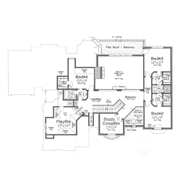 Country House Plan Second Floor - Frontenay European Home 036D-0109 - Search House Plans and More