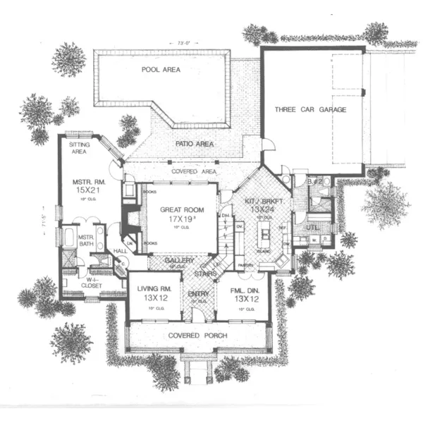 Luxury House Plan First Floor - Shamrock Point Cape Cod Home 036D-0120 - Shop House Plans and More