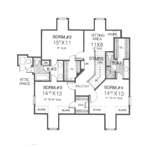 Luxury House Plan Second Floor - Shamrock Point Cape Cod Home 036D-0120 - Shop House Plans and More