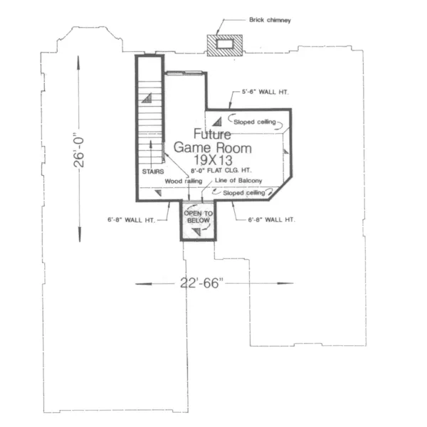 Ranch House Plan Second Floor - Pea Ridge Tudor Home 036D-0121 - Shop House Plans and More