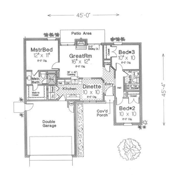 Traditional House Plan First Floor - Orson Ranch Home 036D-0138 - Shop House Plans and More